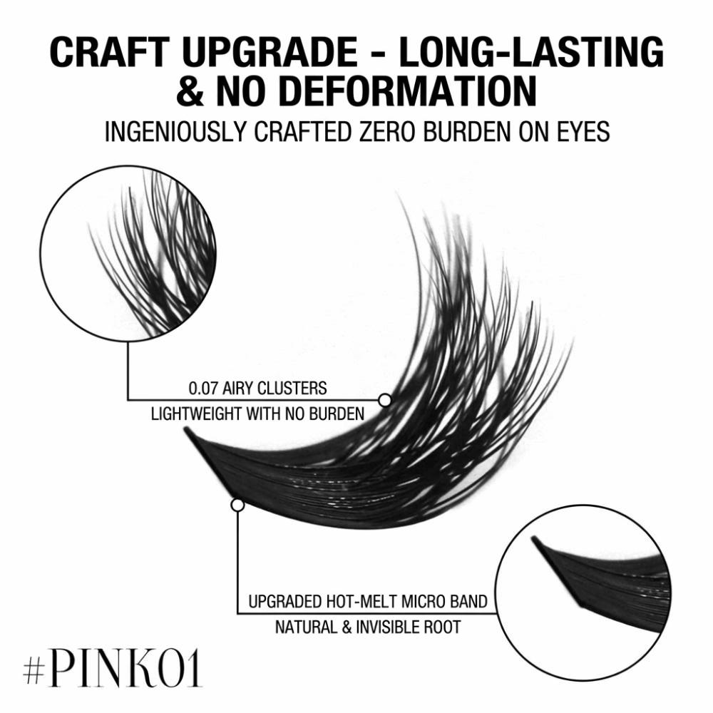 Natural Look 3D Faux Mink Lash Wispy Style DIY Lash Extension Kit Makeup Enhancement