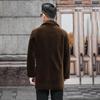 Новая меховая цельная мужская шуба из натурального меха стриженой овчины средней длины с отворотом двухсторонняя овечья шерсть зимняя толстая