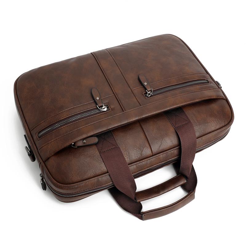 Многофункциональная застежка-молния, деловой портфель, большая вместимость, сумка для ноутбука 15,6 дюйма, мужская сумка через плечо