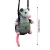 Hand woven Possum Car Charm Pendant Cute Mouse funny Handmade Knitted Possum auto Rearview Mirror Ornament Accessories