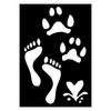 Paw Prints Stencil - Ki Sign - 7x10 Cm - Adhesive - Repositionable - Reusable