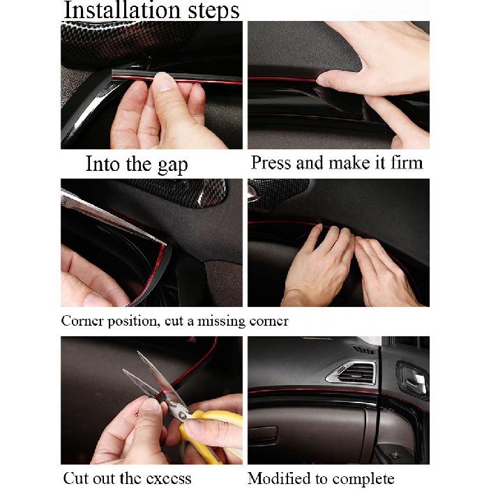 Car Styling 5M/pcs Universal DIY Flexible Interior Decoration Moulding Trim Strips Car Central Control and Door Decoration