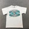 Винтажная футболка Florida Marlins Мужская L Серая С Графикой Название Полоска США 90-е