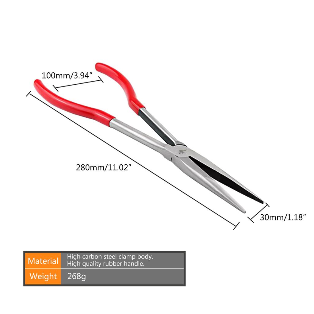 11inch Crucible Tongs Clamp for Jewelry Casting Quartz Silicone Melting Straight Angle/Curved Pliers Mechanic Grip Tools