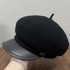 Women's Wool Felt Leather Brim Duckbill Cap - Autumn/Winter British Retro Beret