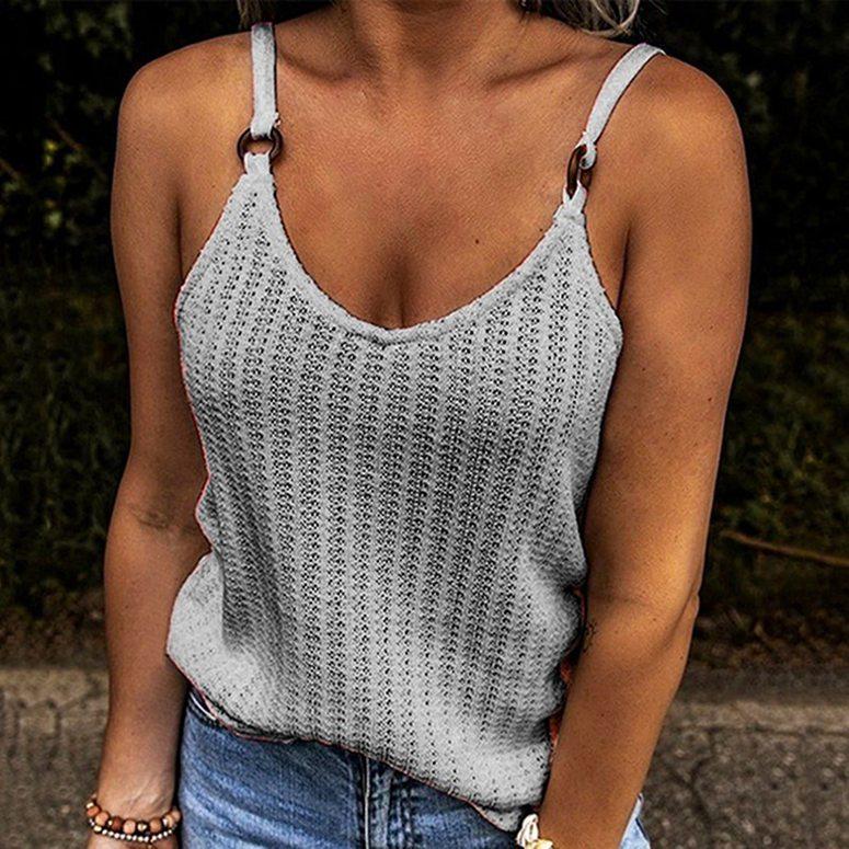 Женская мода, летние повседневные рубашки без рукавов с открытыми плечами, свободная блузка, майки на бретельках