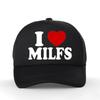 Смешная Кепка Бейсболка Хип-Хоп Красное Сердце I Love MILFs Подарок на День Рождения Летняя Сетчатая Дышащая Snapback Кепка