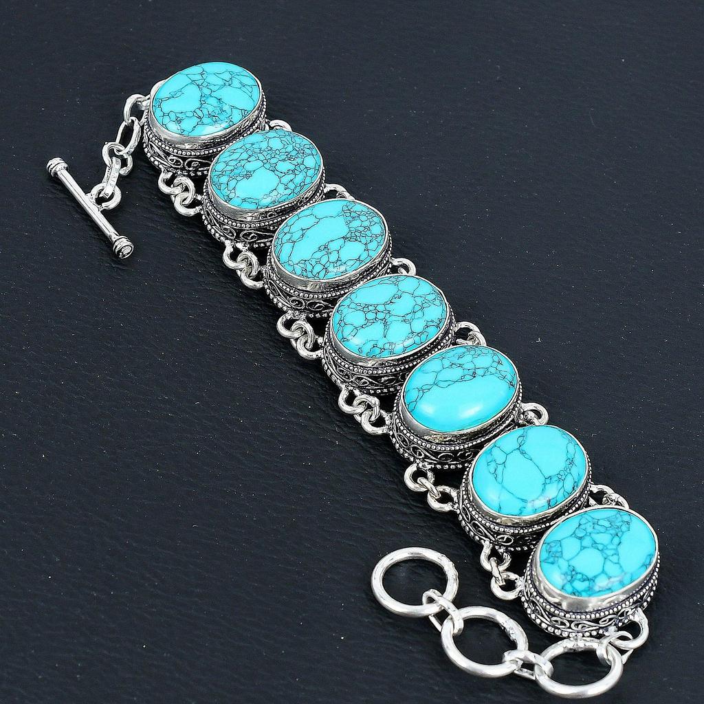 Natural Turquoise Gemstone Handmade 925 Sterling Silver Jewelry Neclace Bracelet Set, Antique Jewelry Set, Thanksgiving Gift
