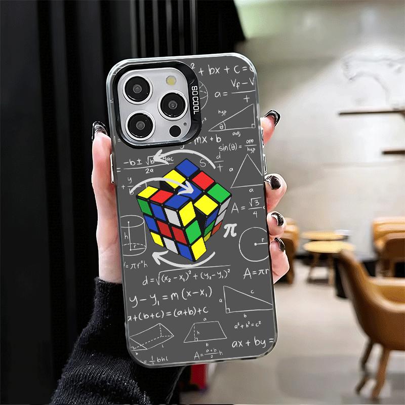Rubik Cube Formula Spoofs Math Soft Phone Case for iPhone 15 16 17 Pro Max 17Air 16E 14 Plus 13 12 Mini Shockproof Cover Back Sh