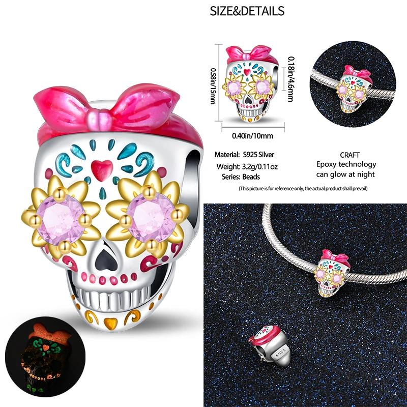 Новый Медный Хэллоуин Ведьма Скелет Летучая мышь Шарм Цепь Из Бусин Подходит Оригинальный Браслет DIY Женские Украшения