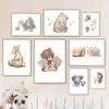 Медведь Слон Кенгуру Кролик Птица Улитка Настенная Живопись Холст Картины Скандинавские Плакаты И Принты Настенные Картины Животные Декор Детской Комнаты