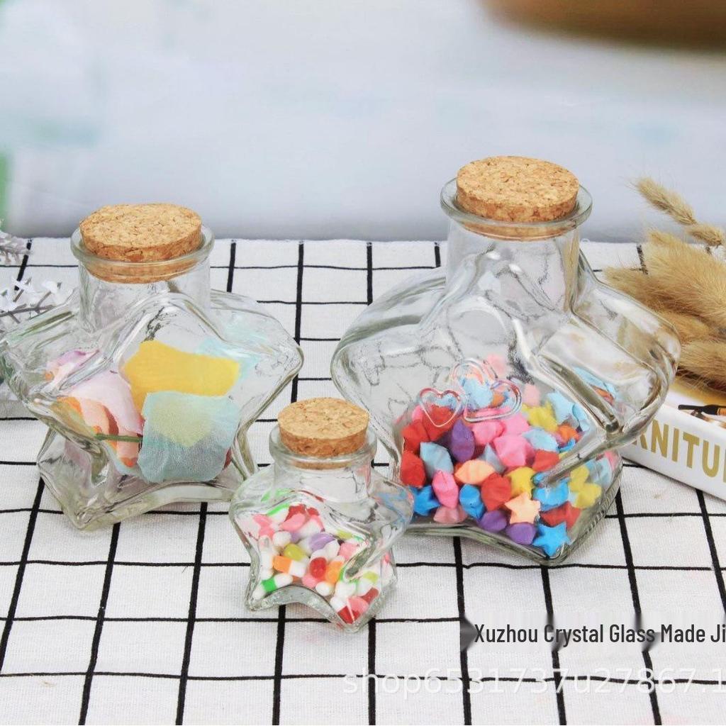 Five-Pointed Star DIY Wishing Bottle - Decorative Glass Message Jar