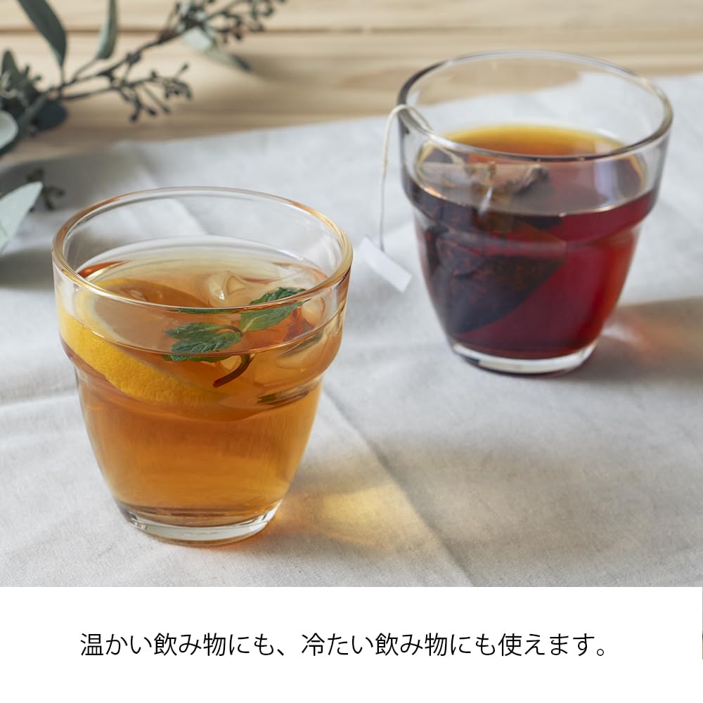 HARIO Heat Resistant Stack Glass Set of 2 260mL Heat Resistant Glass Stackable Microwave/Dishwasher Safe Tea Cup Made in Japan HARIO Glass HSG-1624