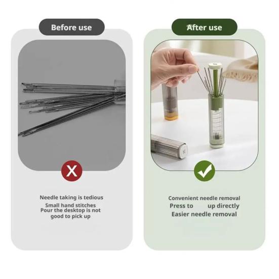 Yousheng Пустой магнитный футляр для игл Портативная выдвижная игольница Нажимной магнитный органайзер для игл для дома, путешествий, ручного шитья, DIY проектов