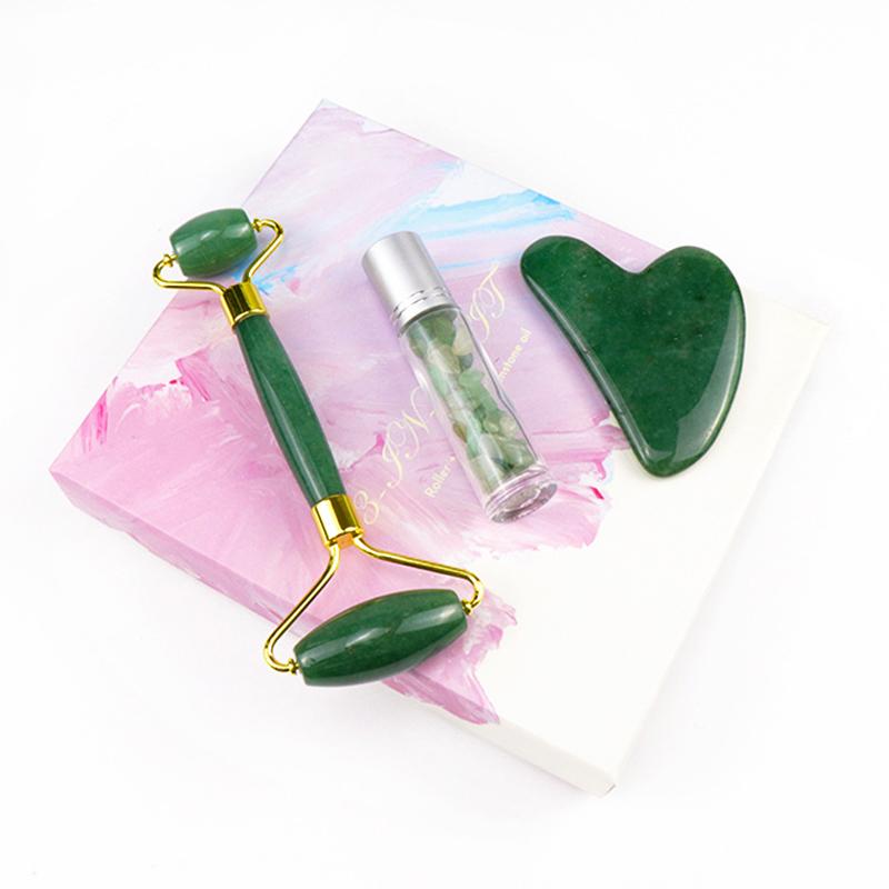 Набор для массажа лица Jade Rollers, набор для ухода за кожей вокруг глаз и GuaSha, помогает уменьшить отеки и морщины