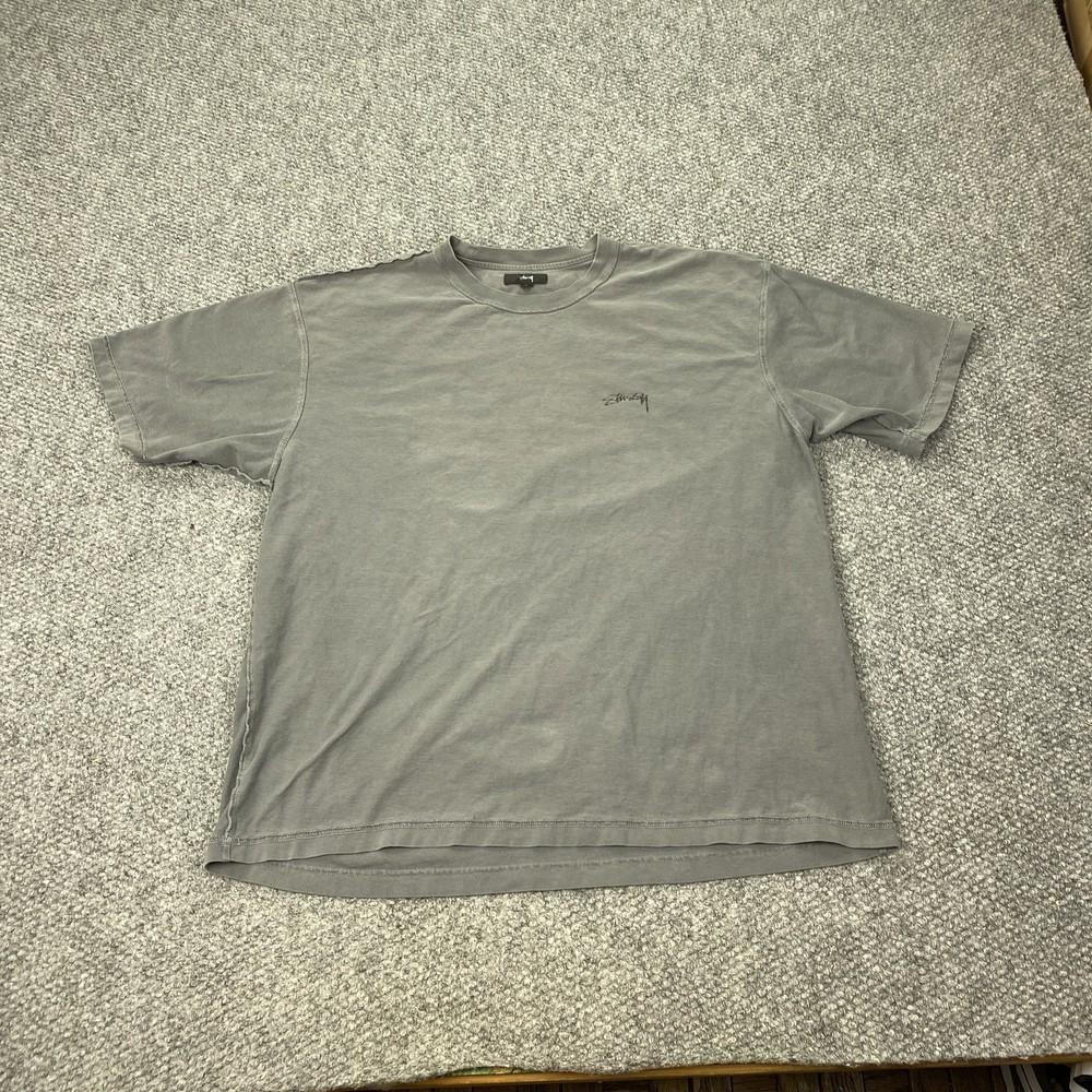 Мужская одежда Stussy ; XL Серая Минималистичная Уличная Футболка; Современная хлопковая футболка унисекс для скейтбординга с логотипом S