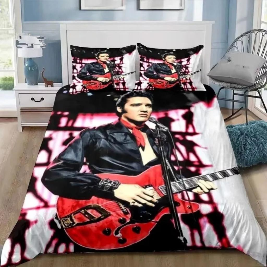 Poster Duvet Cover Pillowcase C-Collection E-Elvis Bedding Set Boy Bedroom Decoration 2/3pcs set Single/Double/Queen Large Size