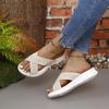 Summer Shoes for Women Slippers Peep Toe Women's Wedge Cross Strap Outdoor Comfort Casual Ladies Slides Shoes Female Sandals