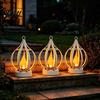 Outdoor Solar Hanging Lights Flame Lantern, Garden Metal Courtyard Landscape Lighting Waterproof Lantern for Patio Porch Yard Decor Durable Exterior