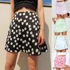 Printing Female Bust Skirt of Tall Waist Satin Small Broken Flower Skirt