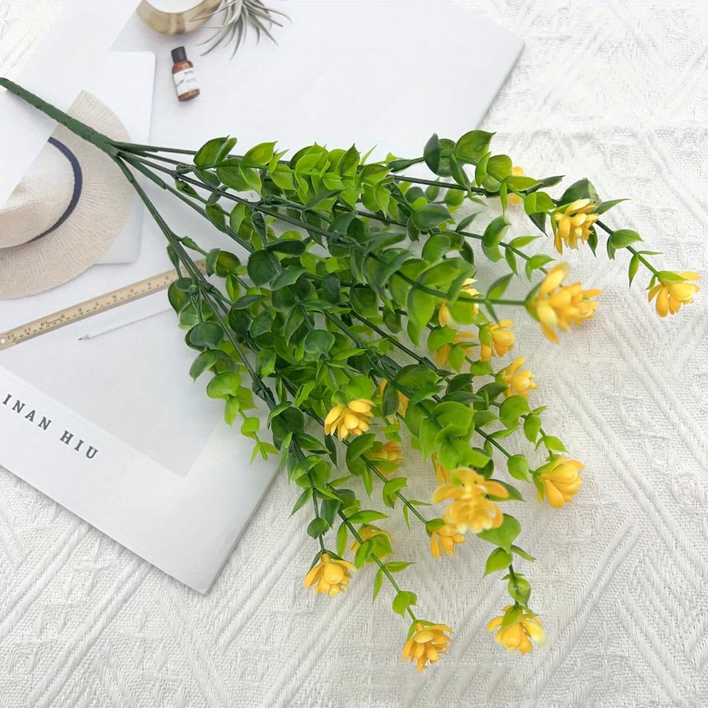 Искусственные цветы семь крестов Милан Эвкалипт Камелия офис УФ искусственные цветы пластиковый букет свадьба домашнее украшение