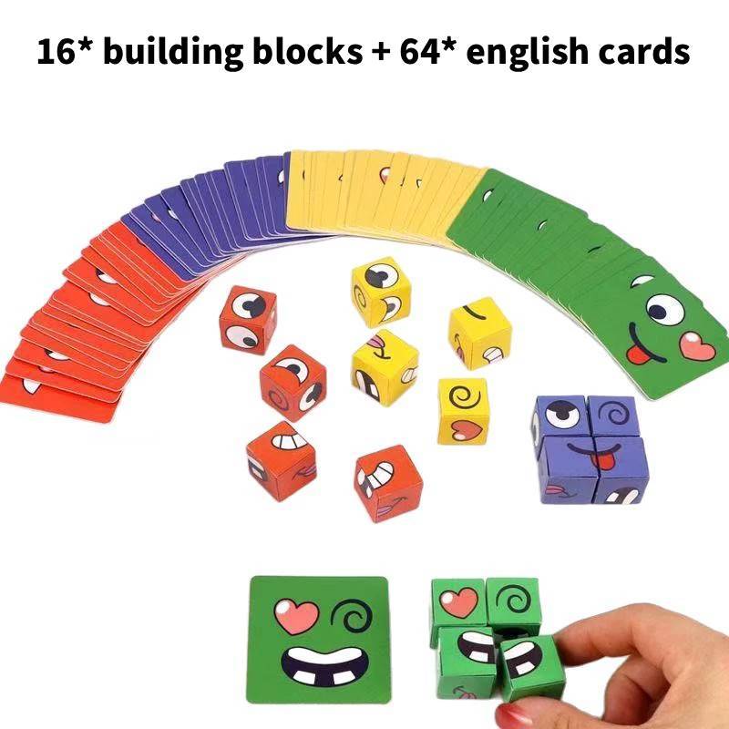 Classic Childrens Rubiks Cube Interactive Puzzle Toy With Expressive Face Blocks For Parentchild Play