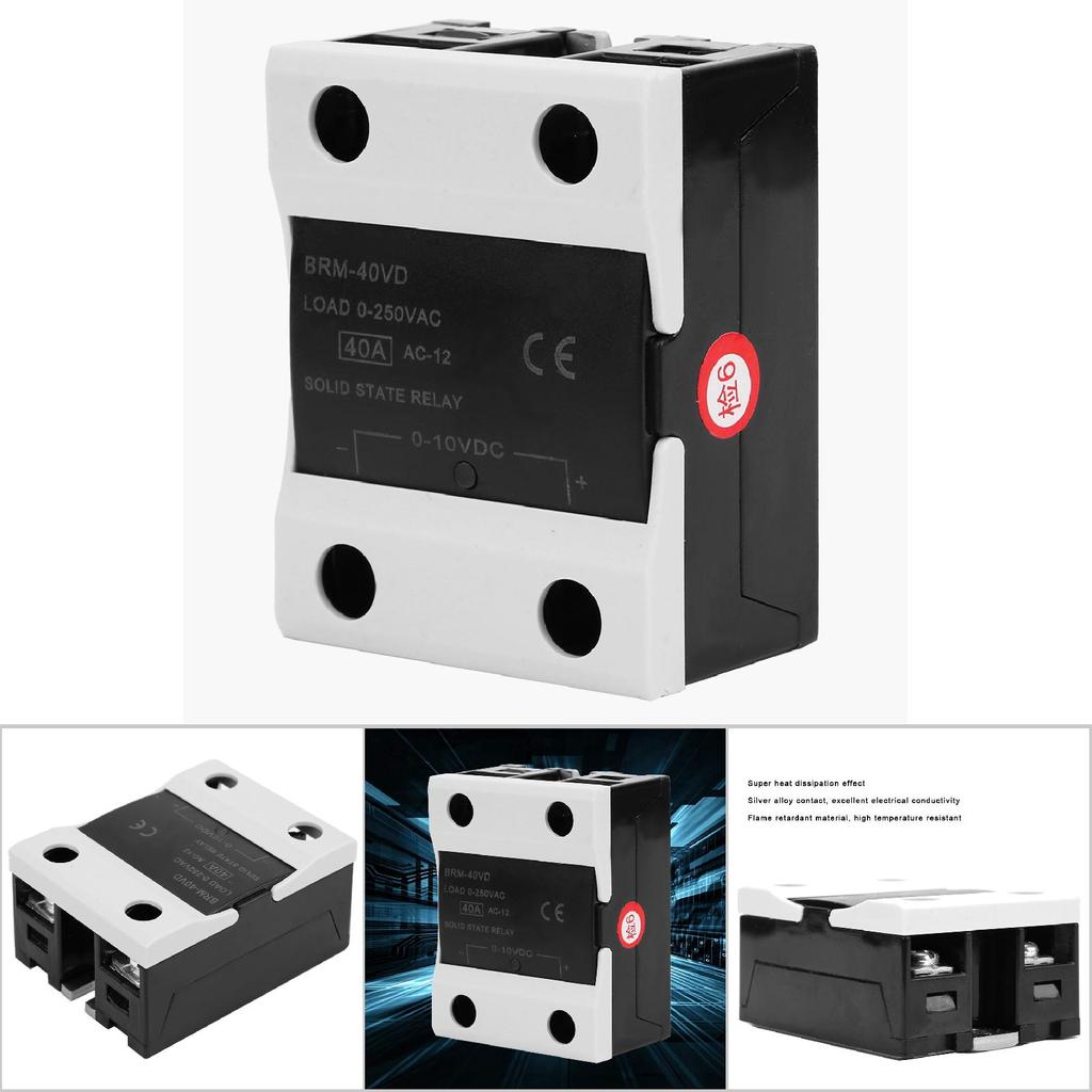 BERM BRM 40VD Solid State Relay 40A DC 0 10V AC 0 250V Flame Retardant Relay