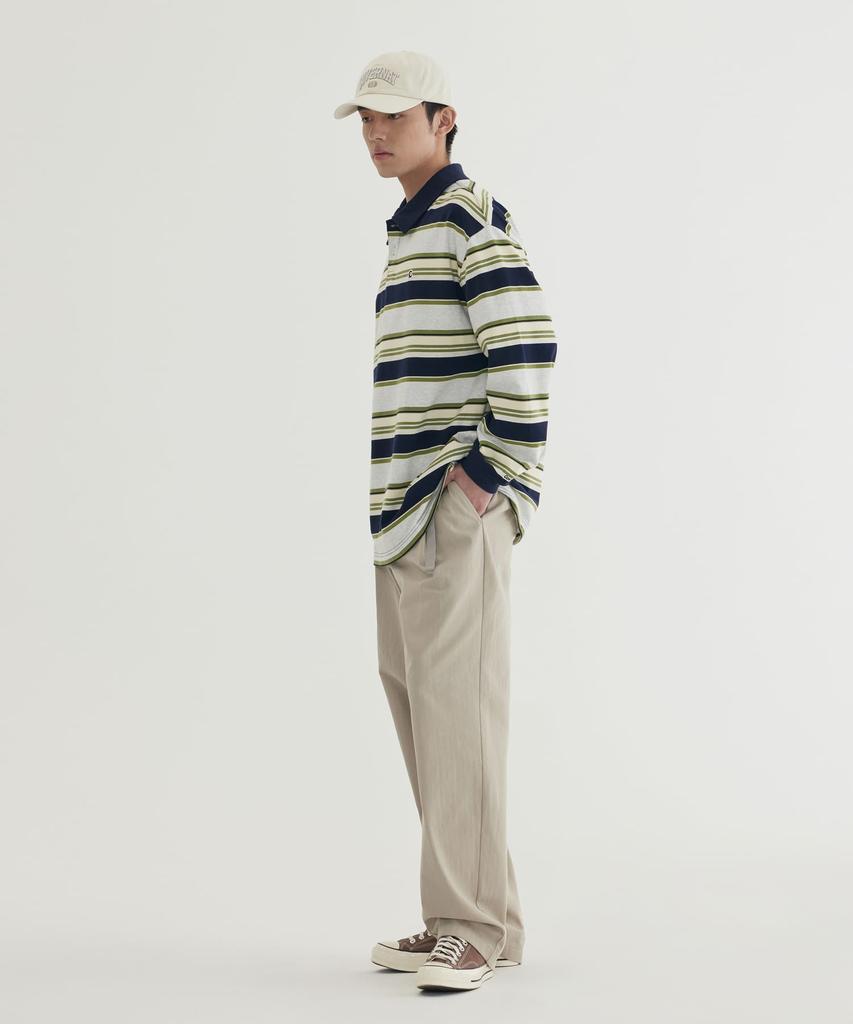 COVERNAT Collared Rugby Long Sleeve Melange Gray