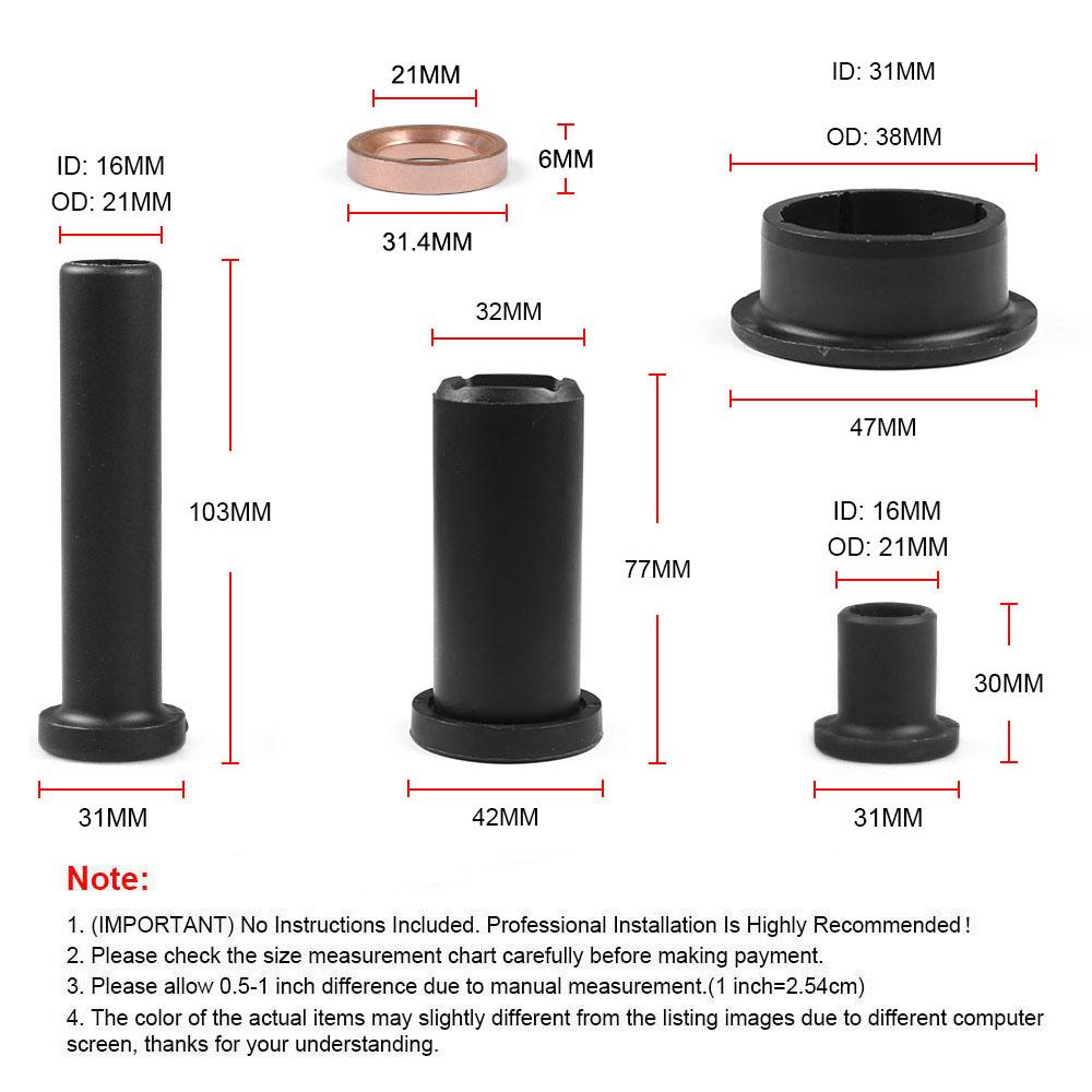 38PCS Rear Suspension Bushings Kit for Polaris Sportsman 700 2002 For 500 Rse 1996-2000 2002