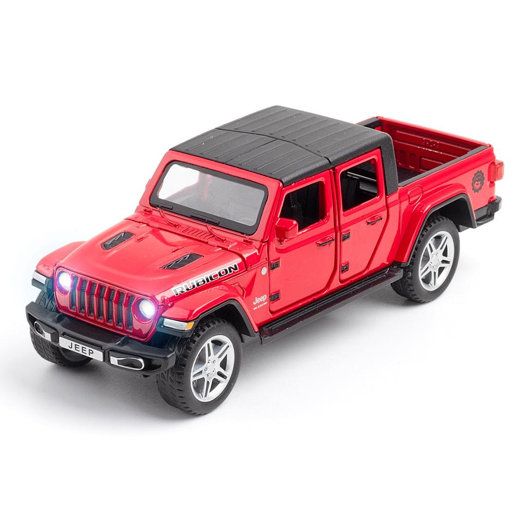 Масштаб 1:32 Jeep Wrangler Gladiator Пикап, модель автомобиля из сплава, отлитая под давлением металлическая игрушка, внедорожники со звуком и светом, коллекция, подарок для детей