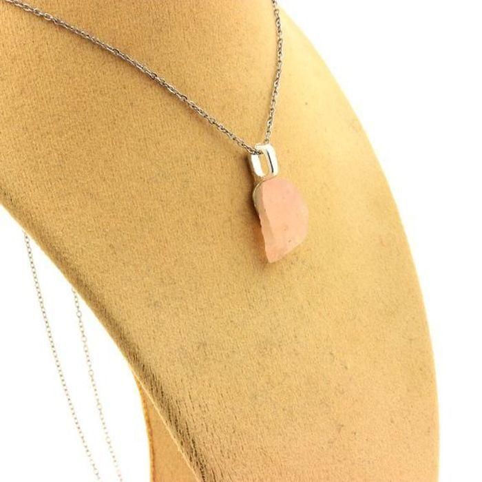 Pierres et Minéraux. Collier Morganite brut. 8.98 ct. Afrique.