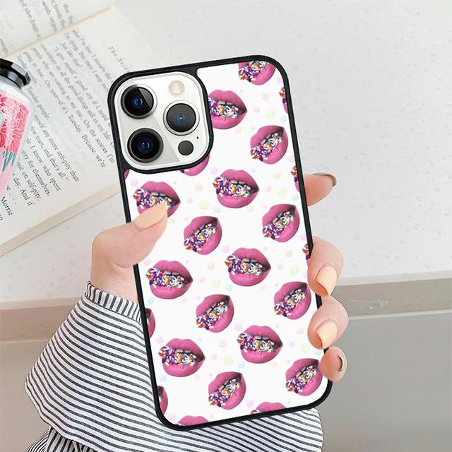 Сексуальная Девушка Леди Красные Губы Чехол для Телефона Для iPhone 17 Air 16 15 14 plus 12 13 Pro max Мягкий Бампер Защитный Чехол coque