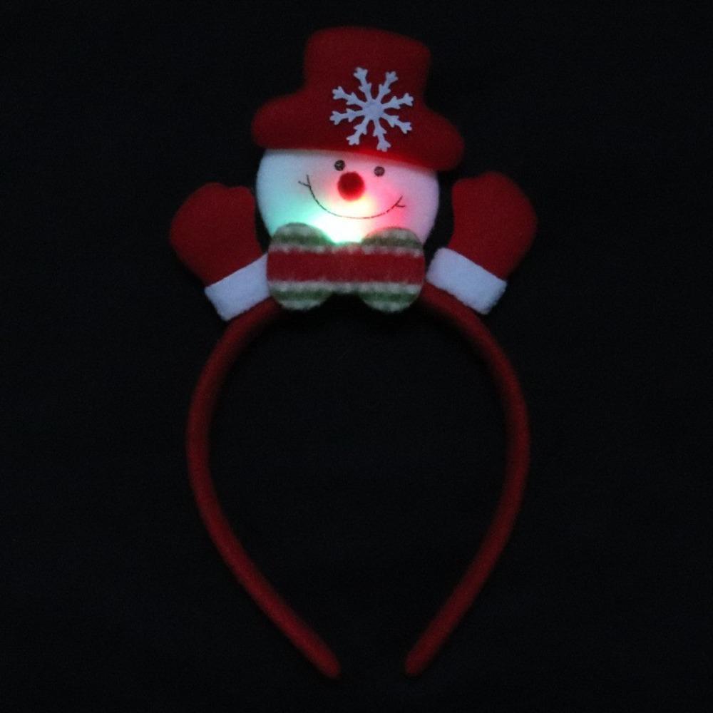 Elk Snowman LED Light Headband Snowman Elk LED Light Headband Lovely Santa Hairband Kids Gifts