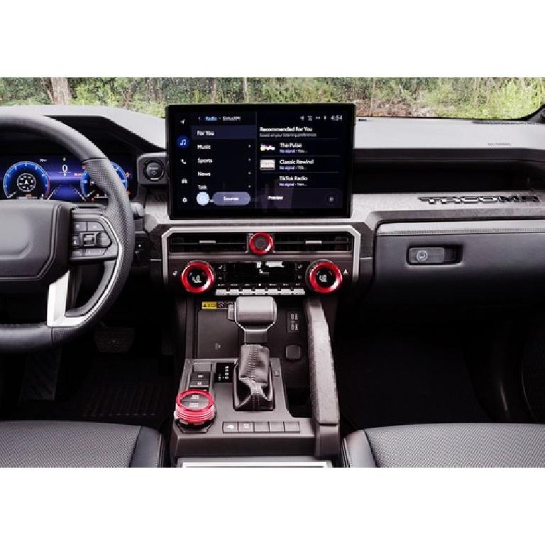 4pc Red Drive Mode, Volume/AC Knob Covers For 24+ Tacoma 25+ 4Runner 14" Screen