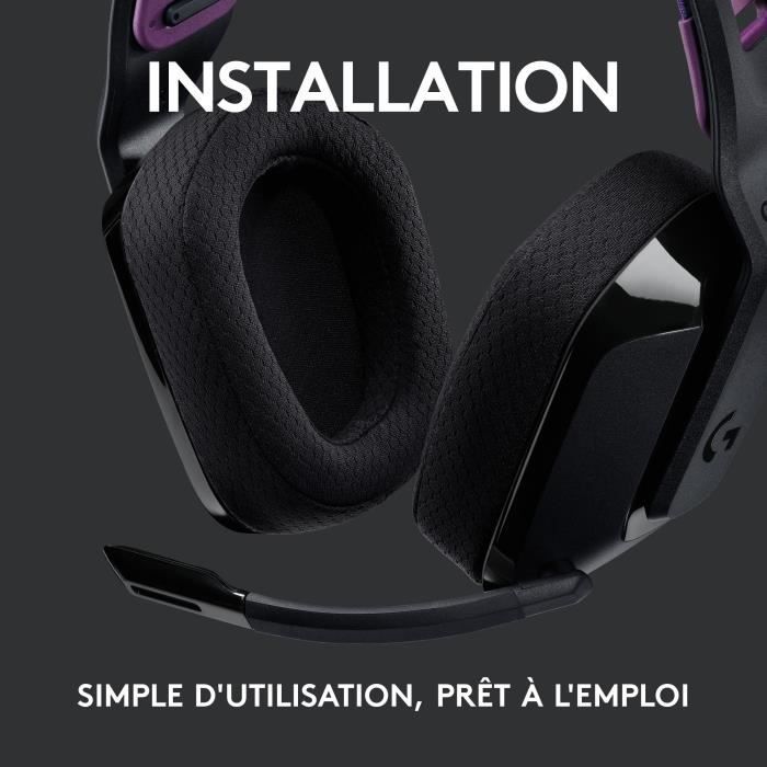 Casque gamer - Sans fil - Logitech G - G535 Lightspeed - PS5, PS4, PC, MAC - Noir
