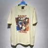 Vintage Saint Colorful Printed Facial Mask Pattern T Shirt Men Women Heavy Fabric Tee Tops T-Shirt T260727