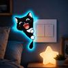 Self-Adhesive Cat Luminous Stickers Decorations Cat Switch Sticker  Entrance Decoration