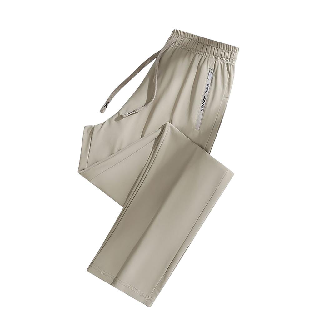 Women's Casual Solid Colour Elastic Waist Straight Casual Pants With Pockets