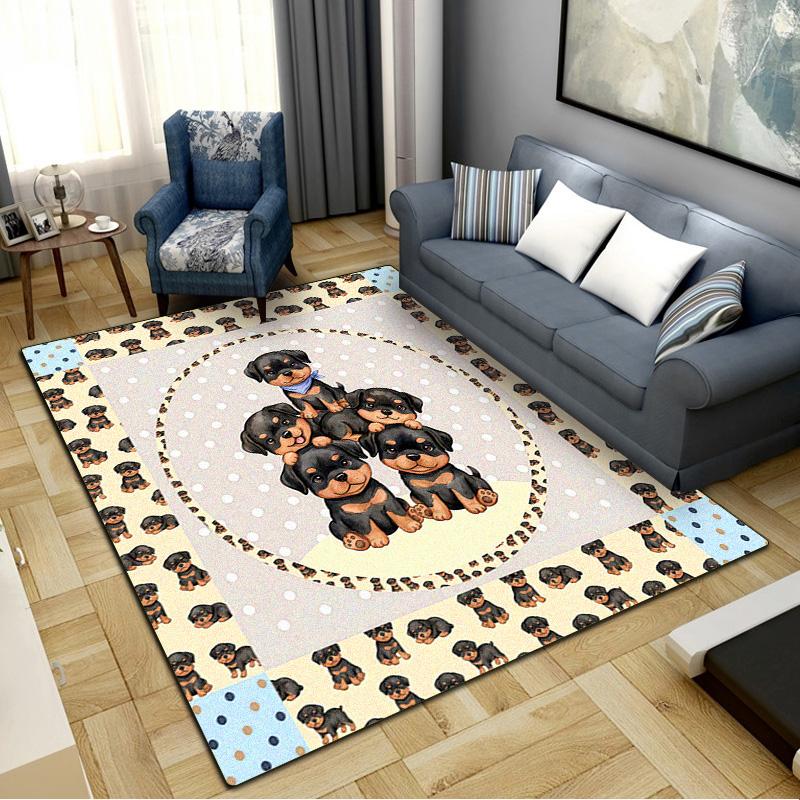 Dog Cartoon Puzzle Carpet Rug for Living Room Bedroom Home Sofa Decoration, Kids play Non-slip Floor Mat