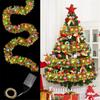 1pc Dingion 16 Ft Christmas Tinsel Garland Metallic Shinny With LED Lights Tree Thick Hanging Decorations For Xmas Party Indoor