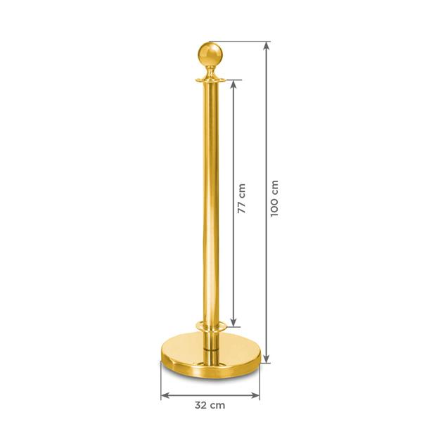 Cafeteria barrier post - gold