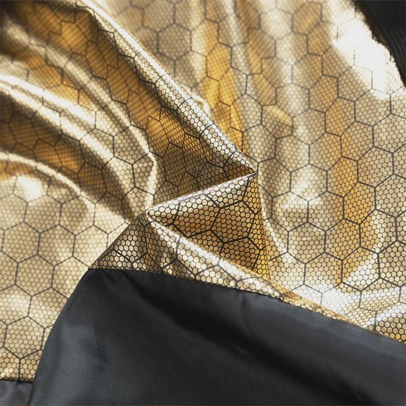 Мужская черно-золотая куртка с капюшоном: Новый модный, толстый, теплый, свободный крой