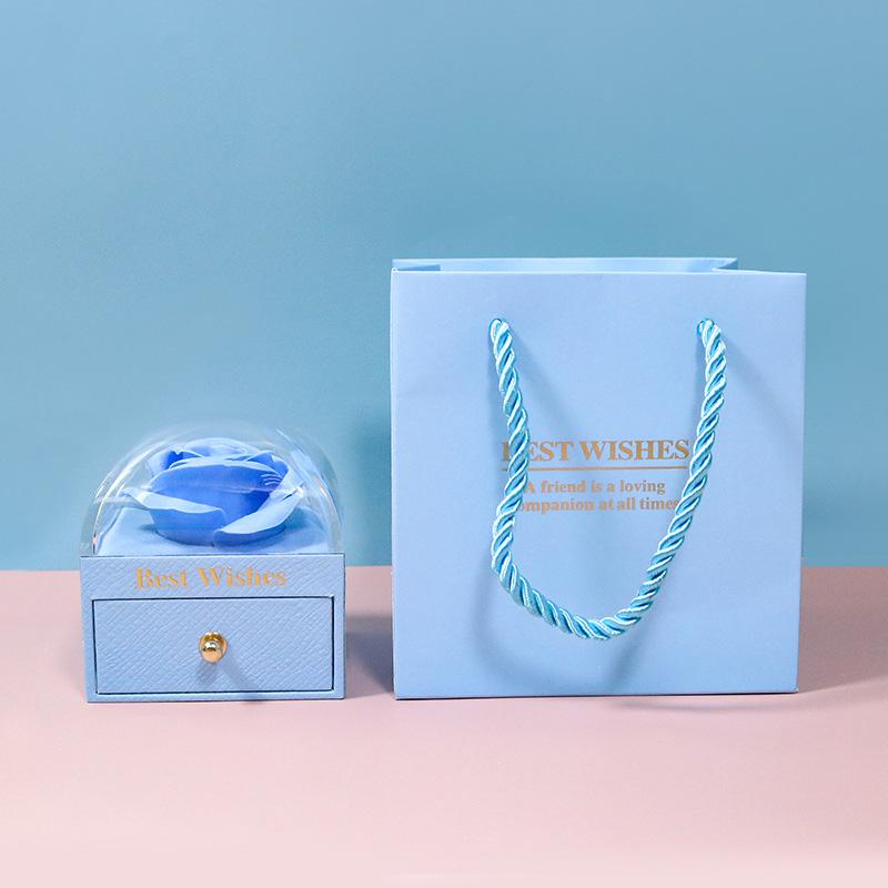 Шкатулка для хранения украшений, одинарная роза, ящик для упаковки цветных колец-макарон, ожерелье, изогнутая шкатулка для украшений