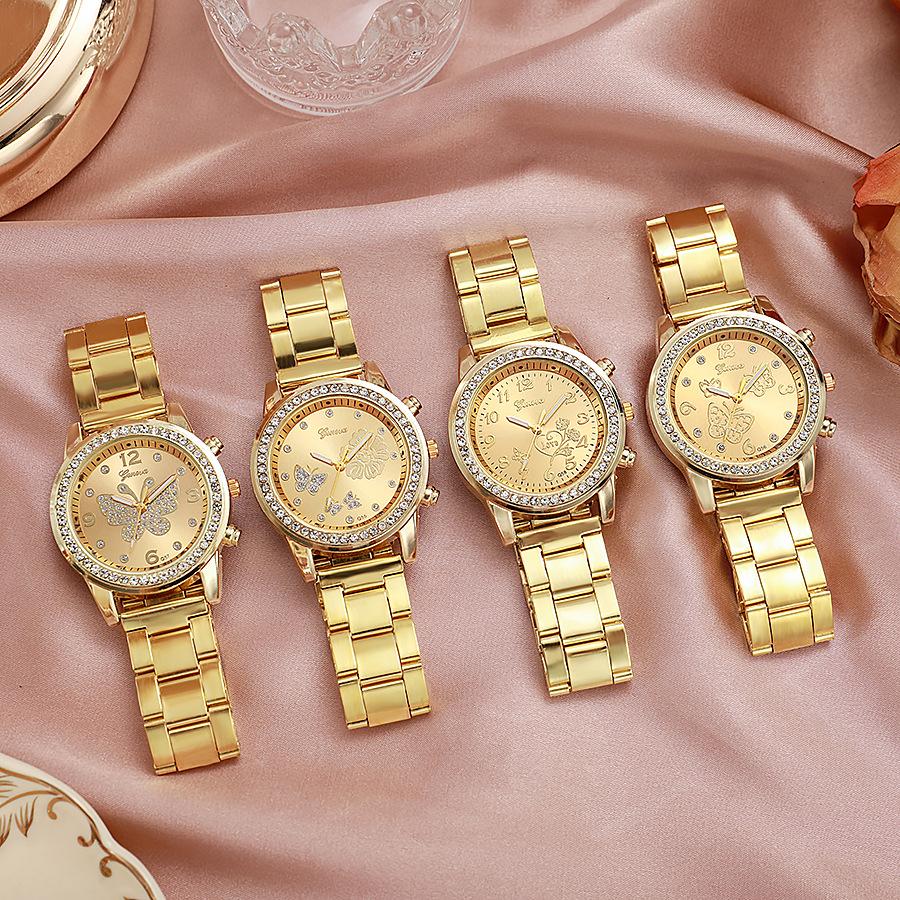 Модные женские деловые часы со стальным браслетом и бриллиантами, роскошные повседневные круглые часы с кристаллами, кварцевые наручные часы с бабочкой, Relogio Feminino