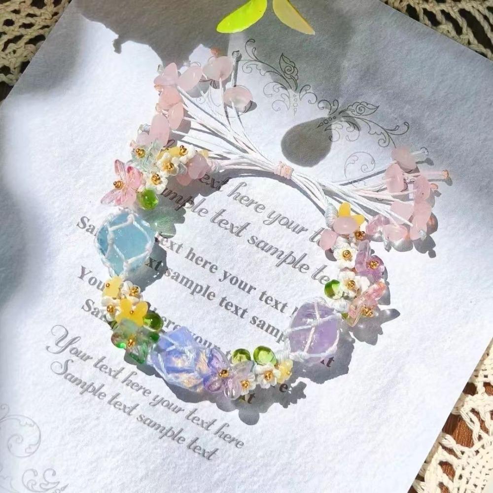 Натуральный плетеный флуоресцентный браслет, браслет из цветных камней неправильной формы, для пары