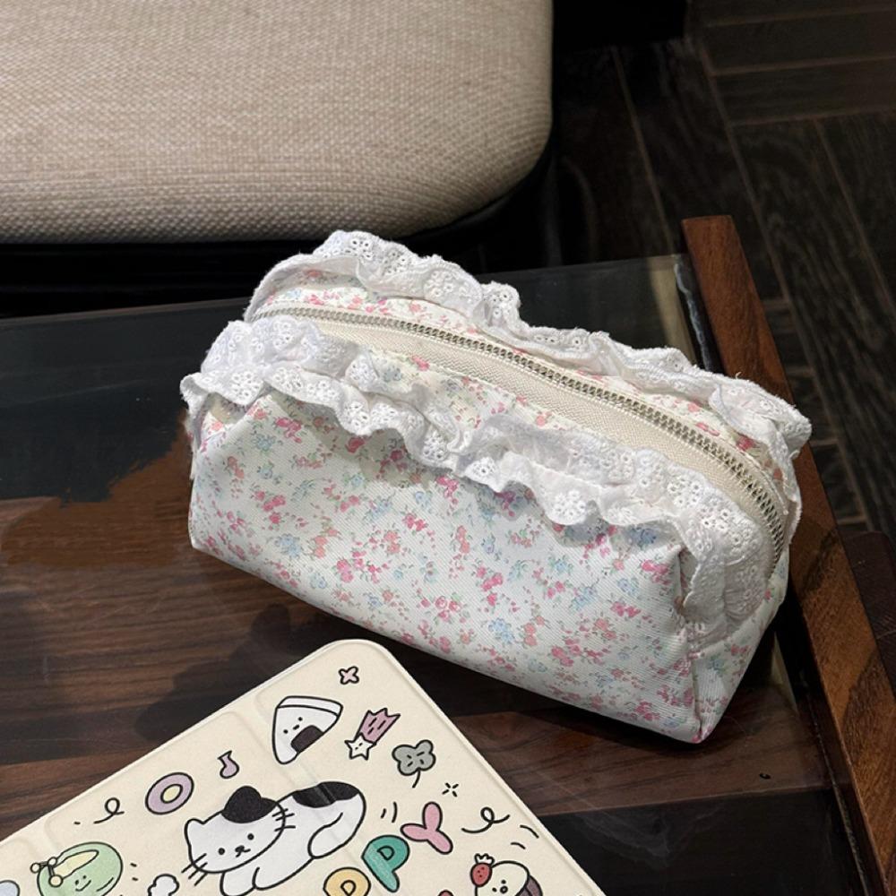 Large Capacity Pen Bag Lace Floral Pattern Stationery Bag High Quality Pen Box Gift