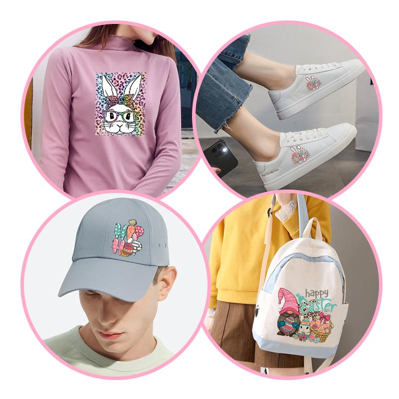 Пасхальный день, термонаклейка для одежды, термопресс, аппликация, футболка, железная нашивка, кролик, сделай сам, швейные поделки