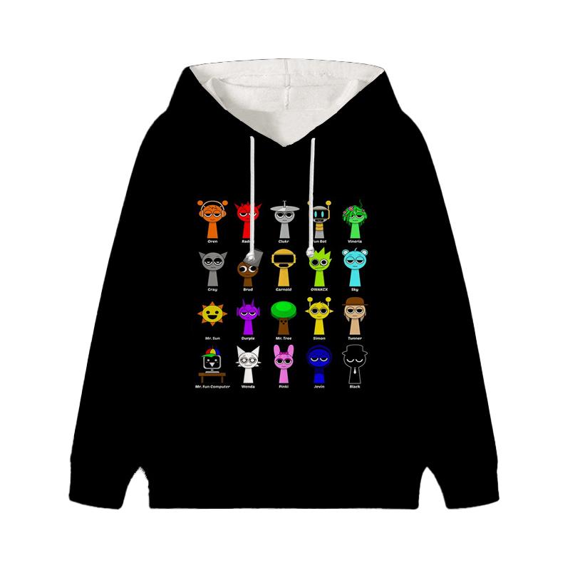 Sprunki Incredibox Hoodie Cartoon Game Children's Cute Children Autumn Sweatshirt Manga Clothes Kid Girl Boy Top Hoody Hoodies