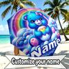 Custom Name Personalized Care Bears Print Umbrella, Auto Open Close, 8‑Rib Sturdy Frame, Commute Camping Hiking Use, Birthday Gift