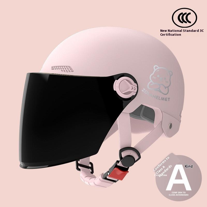 Bear Helmet, Electric Car, Half Helmet, Sunscreen for Women, Ventilated and Light, Wholesale with Ear Protectors, Warm In Winter